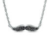 Thumbnail Image 0 of 0.085 CT. T.W. Black Diamond Mustache Necklace in 10K White Gold