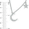Thumbnail Image 3 of 0.065 CT. T.W. Diamond Crescent Moon and Star Necklace in Sterling Silver