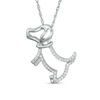 Thumbnail Image 0 of 0.115 CT. T.W. Diamond Dog with Collar Pendant in Sterling Silver