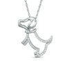 Thumbnail Image 1 of 0.115 CT. T.W. Diamond Dog with Collar Pendant in Sterling Silver