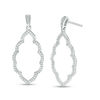 Thumbnail Image 1 of 0.25 CT. T.W. Diamond Scallop Marquise Drop Earrings in 10K White Gold