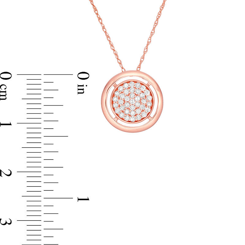 0.20 CT. T.W. Composite Diamond Circle Pendant in 10K Rose Gold