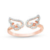 Thumbnail Image 1 of 0.145 CT. T.W. Diamond Open Wings Ring in 10K Rose Gold