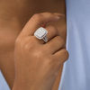 Thumbnail Image 2 of 1.00 CT. T.W. Composite Diamond Rectangular Frame Ring in Sterling Silver