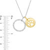 0.085 CT. T.W. Diamond Open Circle and Dog Paw Disc Pendant in Sterling Silver and 14K Gold Plate