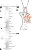 Thumbnail Image 3 of Diamond Accent Paw Print and Dog Bone Pendant in Sterling Silver and 14K Rose Gold Plate