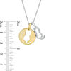 Thumbnail Image 3 of 0.06 CT. T.W. Diamond Cut-Out Cat Disc and Cat Outline Pendant in Sterling Silver and  14K Gold Plate