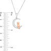 Thumbnail Image 3 of Sitting Cat on Crescent Moon Pendant in Sterling Silver and 10K Rose Gold