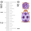 Thumbnail Image 3 of Cushion-Cut and Round Amethyst Drop Earrings in Sterling Silver with Rose Rhodium