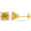 Thumbnail Image 1 of 8.0mm Citrine and Diamond Accent Stud Earrings in 10K Gold