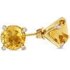 Thumbnail Image 3 of 8.0mm Citrine and Diamond Accent Stud Earrings in 10K Gold
