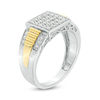 Thumbnail Image 2 of Men's 0.58 CT. T.W. Composite Diamond Stepped Shank Ring in Sterling Silver and 10K Gold