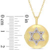 Thumbnail Image 3 of 0.04 CT. T.W. Diamond Star of David Circle Locket in Sterling Silver with Yellow Rhodium