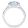 Thumbnail Image 3 of Sideways Oval Aquamarine and 0.23 CT. T.W. Diamond Frame Ring in 10K White Gold