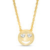 Thumbnail Image 0 of 0.04 CT. T.W. Diamond Smiley Face with Heart-Eyes Necklace in Sterling Silver with 14K Gold Plate