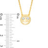 Thumbnail Image 1 of 0.04 CT. T.W. Diamond Smiley Face with Heart-Eyes Necklace in Sterling Silver with 14K Gold Plate