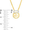 Thumbnail Image 1 of 0.04 CT. T.W. Diamond Smiley Face with Heart-Eyes with Halo Necklace in Sterling Silver with 14K Gold Plate