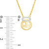 Thumbnail Image 2 of 0.04 CT. T.W. Diamond Smiley Face with Heart-Eyes with Halo Necklace in Sterling Silver with 14K Gold Plate