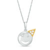 Thumbnail Image 0 of Diamond Accent Smiley Face with Party Hat Pendant in Sterling Silver and 10K Gold