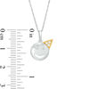 Thumbnail Image 1 of Diamond Accent Smiley Face with Party Hat Pendant in Sterling Silver and 10K Gold
