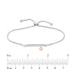 Thumbnail Image 2 of 0.04 CT. T.W. Diamond Bar and Smiley Face Charm Bolo Bracelet in Sterling Silver and 10K Rose Gold - 9.5&quot;