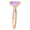 Thumbnail Image 2 of Emerald-Cut Amethyst and 0.10 CT. T.W. Diamond Engagement Ring in 10K Rose Gold