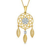 Thumbnail Image 0 of Diamond Accent Dreamcatcher Pendant in Sterling Silver and 14K Gold Plate