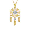 Thumbnail Image 1 of Diamond Accent Dreamcatcher Pendant in Sterling Silver and 14K Gold Plate