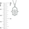 Thumbnail Image 1 of 0.085 CT. T.W. Diamond Evil Eye Hamsa Pendant in Sterling Silver