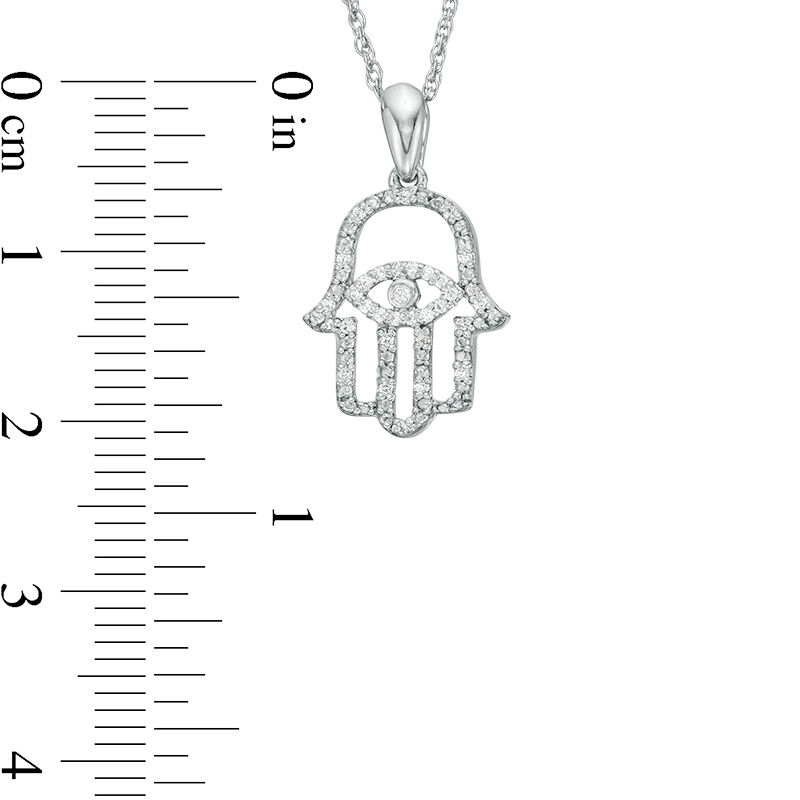 0.085 CT. T.W. Diamond Evil Eye Hamsa Pendant in Sterling Silver