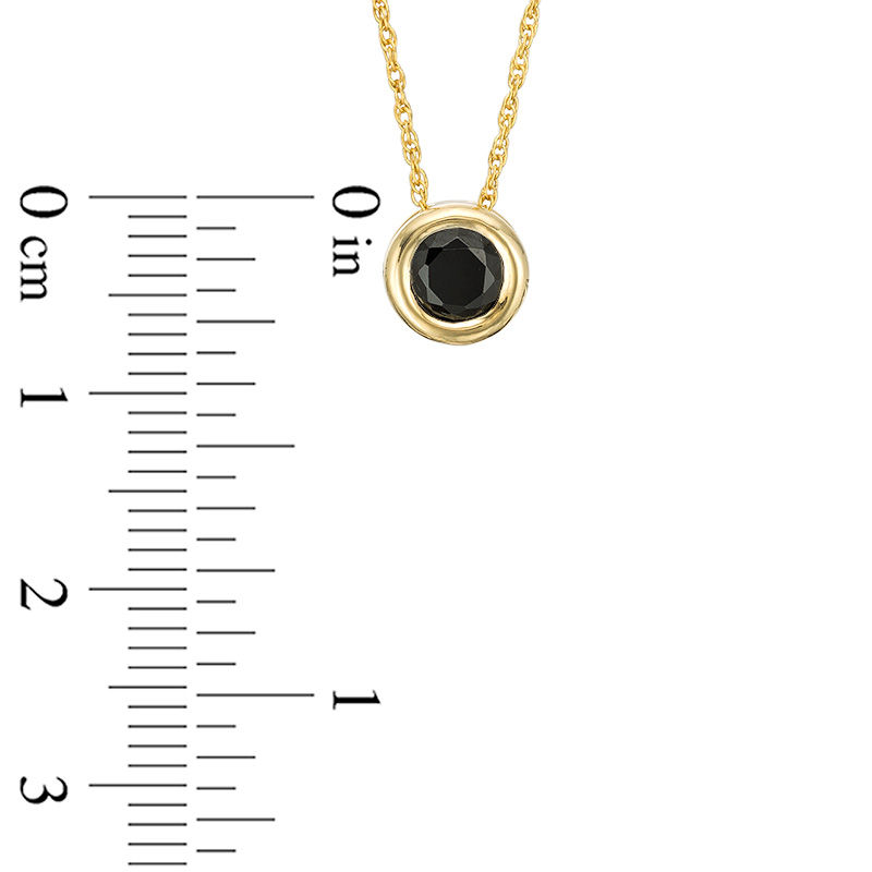 Main Image 2 of 0.45 CT. Black Diamond Solitaire Bezel-Set Pendant in 10K Gold