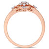 Thumbnail Image 4 of 0.17 CT. T.W. Composite Diamond Heart-Sides Vintage-Style Promise Ring in 10K Rose Gold