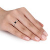 0.24 CT. T.W. Enhanced Black and White Diamond Promise Ring in 10K White Gold