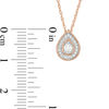 Thumbnail Image 3 of 0.115 CT. T.W. Diamond Teardrop Frame Vintage-Style Pendant in 10K Rose Gold