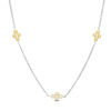 Thumbnail Image 0 of 0.115 CT. T.W. Diamond Clover Station Necklace in 10K Two-Tone Gold