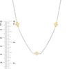 Thumbnail Image 1 of 0.115 CT. T.W. Diamond Clover Station Necklace in 10K Two-Tone Gold