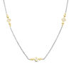 Thumbnail Image 0 of 0.23 CT. T.W. Princess-Cut Diamond and Bead Station Necklace in 10K Two-Tone Gold
