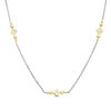 Thumbnail Image 1 of 0.23 CT. T.W. Princess-Cut Diamond and Bead Station Necklace in 10K Two-Tone Gold
