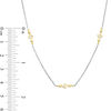 Thumbnail Image 1 of 0.23 CT. T.W. Princess-Cut Diamond and Bead Station Necklace in 10K Two-Tone Gold
