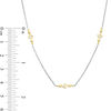 Thumbnail Image 2 of 0.23 CT. T.W. Princess-Cut Diamond and Bead Station Necklace in 10K Two-Tone Gold