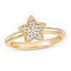 Thumbnail Image 1 of 0.10 CT. T.W. Diamond Vintage-Style Star Ring in 10K Gold