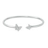 Thumbnail Image 0 of 0.10 CT. T.W. Diamond Butterflies Flex Bangle in Sterling Silver