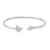 Thumbnail Image 1 of 0.10 CT. T.W. Diamond Butterflies Flex Bangle in Sterling Silver