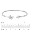 Thumbnail Image 1 of 0.10 CT. T.W. Diamond Butterflies Flex Bangle in Sterling Silver
