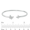 Thumbnail Image 2 of 0.10 CT. T.W. Diamond Butterflies Flex Bangle in Sterling Silver
