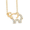 Thumbnail Image 1 of 0.10 CT. T.W. Diamond Elephant Necklace in 10K Gold - 17"