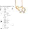 Thumbnail Image 2 of 0.10 CT. T.W. Diamond Elephant Necklace in 10K Gold - 17"