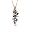 Thumbnail Image 0 of 0.25 CT. T.W. Enhanced Black and White Diamond Linear Scatter Pendant in 10K Rose Gold