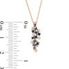 Thumbnail Image 1 of 0.25 CT. T.W. Enhanced Black and White Diamond Linear Scatter Pendant in 10K Rose Gold