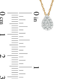 0.10 CT. T.W. Pear-Shaped Multi-Diamond Teardrop Pendant in 10K Gold